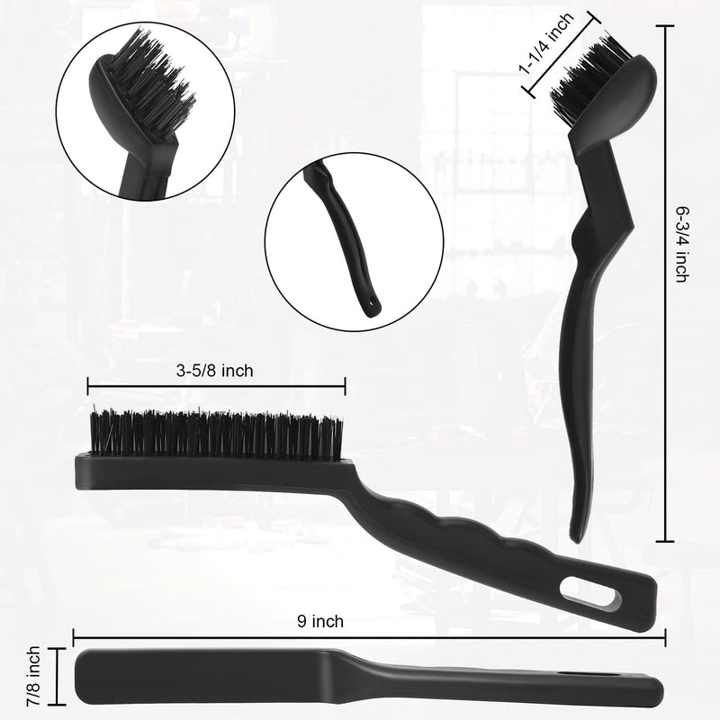  [AUSTRALIA] - VASTOOLS Wire Brushes Pack of 6. for Cleaning Welding Slag, Rust and Dust. 9" and 6-3/4" Brass, Nylon, Stainless Steel Brushes with Rigid Handle WB-6-1