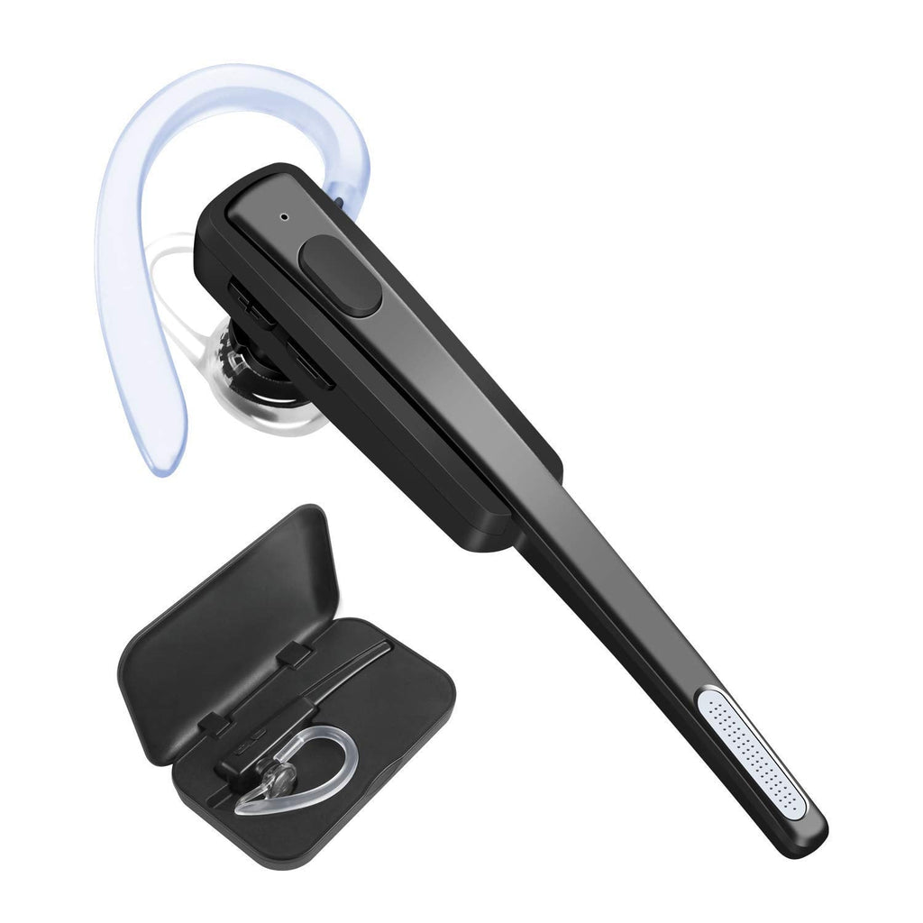  [AUSTRALIA] - COMEXION Bluetooth Headset, Wireless Business Earpiece V4.1 Lightweight Noisy Suppression Bluetooth Earphone with Microphone for Phone/Laptop/Car (Black+Case) Black+Case