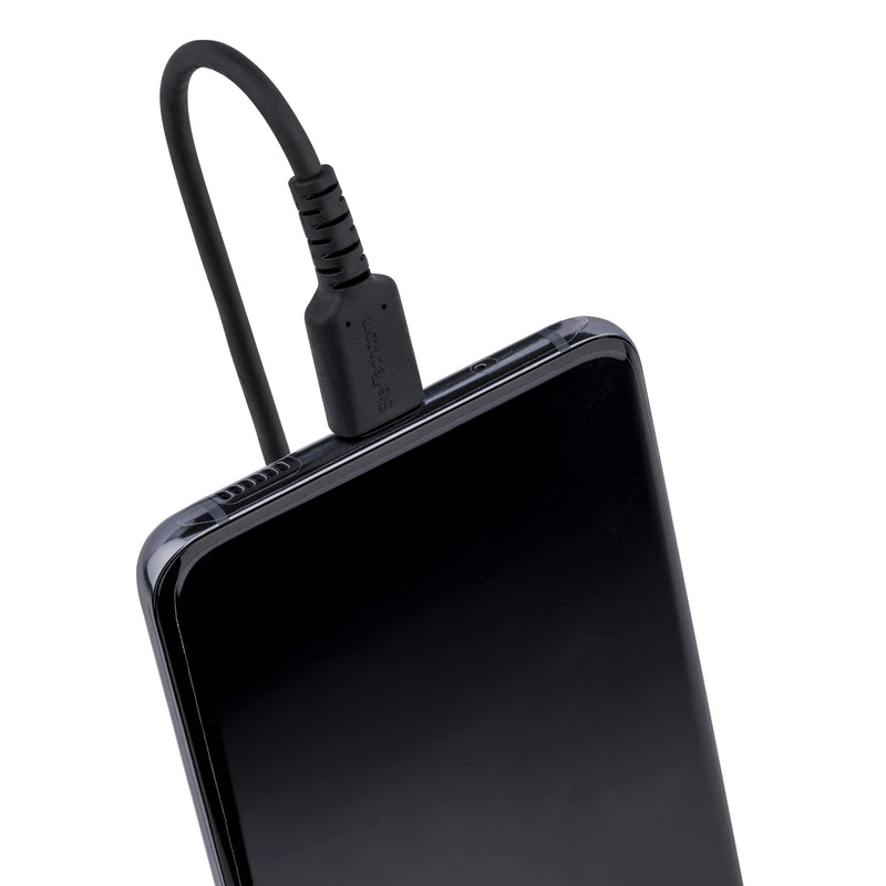  [AUSTRALIA] - StarTech.com 3ft (1m) USB C Charging Cable, Coiled Heavy Duty Fast Charge & Sync USB-C Cable, USB 2.0 Type-C Cable, Rugged Aramid Fiber, Durable Male to Male USB Cable, Black (R2CCC-1M-USB-CABLE) 3 ft / 1 m