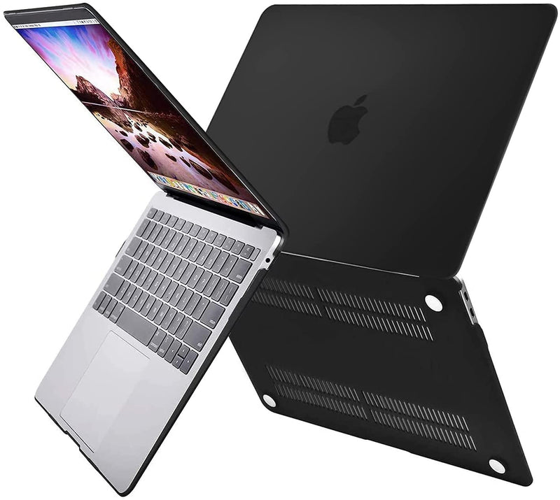  [AUSTRALIA] - MOSISO Compatible with MacBook Air 13 inch Case 2020 2019 2018 Release A2337 M1 A2179 A1932 Retina Display with Touch ID, Protective Plastic Hard Shell Case & Keyboard Cover Skin, Black
