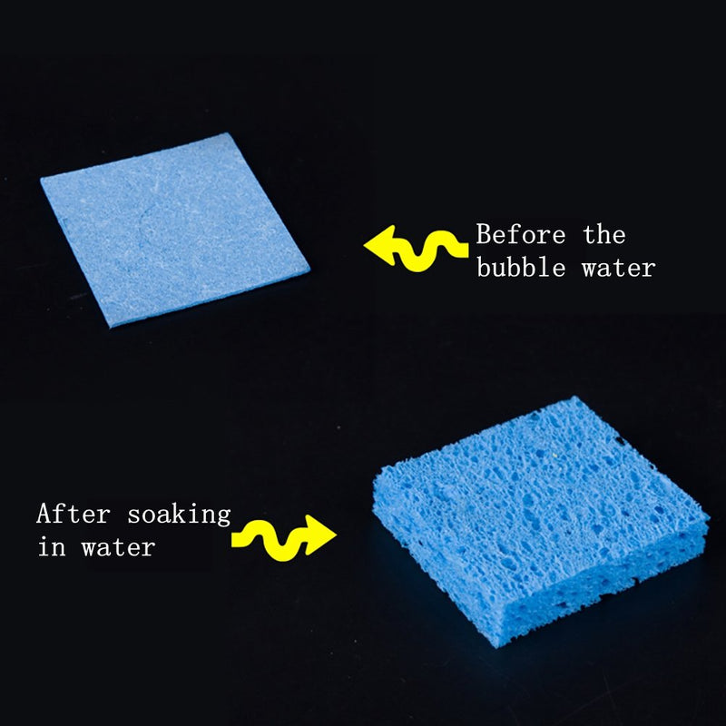  [AUSTRALIA] - BCQLI 10 Pcs Soldering Iron Special High Temperature Sponge,With Holes 60mm x 60mm x 10mm,Blue