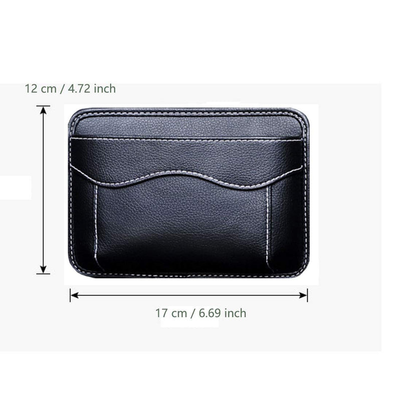  [AUSTRALIA] - Car Side Pocket Organizer, Auto Seat Pockets PU Leather Pen Phone Holder Tray Pouch Used for Car Door, Window, Console, Seat -Fits to Organize Document, Registration, Notepad, Gadgets, Pen(All Black)) All black