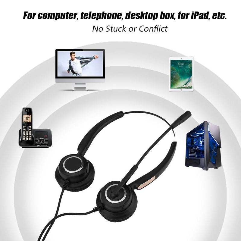  [AUSTRALIA] - Vbestlife USB Call Center Headset with Microphone, Noise Cancelling Call Center USB Headset Business Comfortable Wearing Telephone Headset with Microphone for Call Center