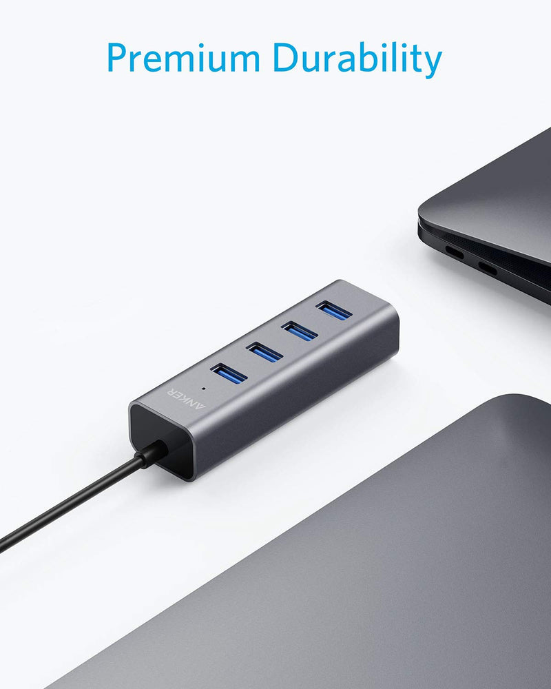  [AUSTRALIA] - Anker USB C Hub, Aluminum USB C Adapter with 4 USB 3.0 Ports, for MacBook Pro 2018/2017, ChromeBook, XPS, Galaxy S9/S8, and More