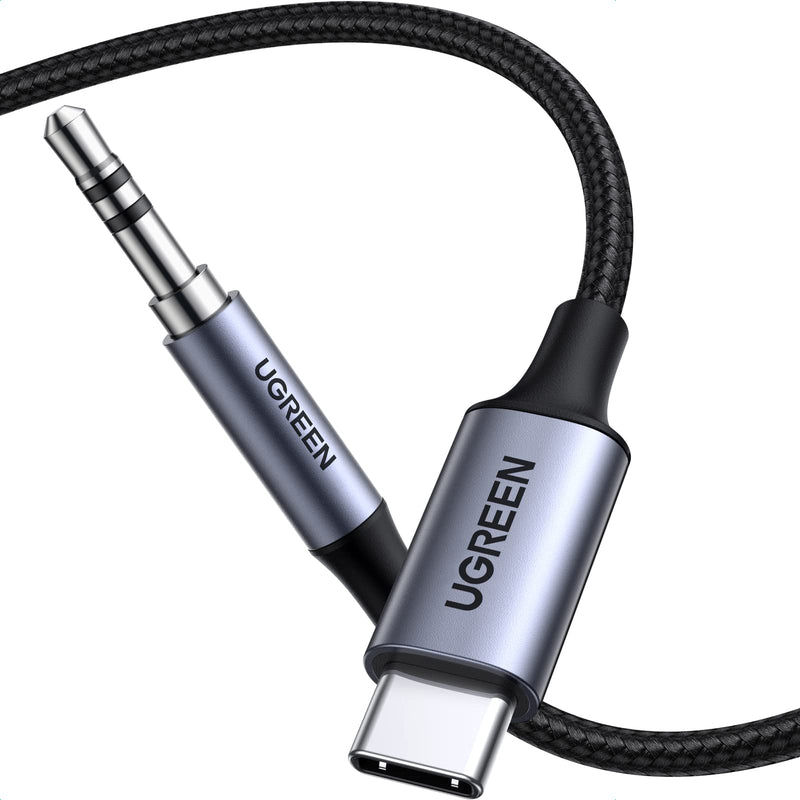  [AUSTRALIA] - UGREEN USB C to 3.5mm Audio Adapter Hi-Fi Stereo Type C to Aux Headphone Male Cord Car Auxiliary Braided Cable Compatible with Samsung Galaxy S23 Ultra S22 S21 S20 Note20 iPad Pro Air Pixel 7, 10FT