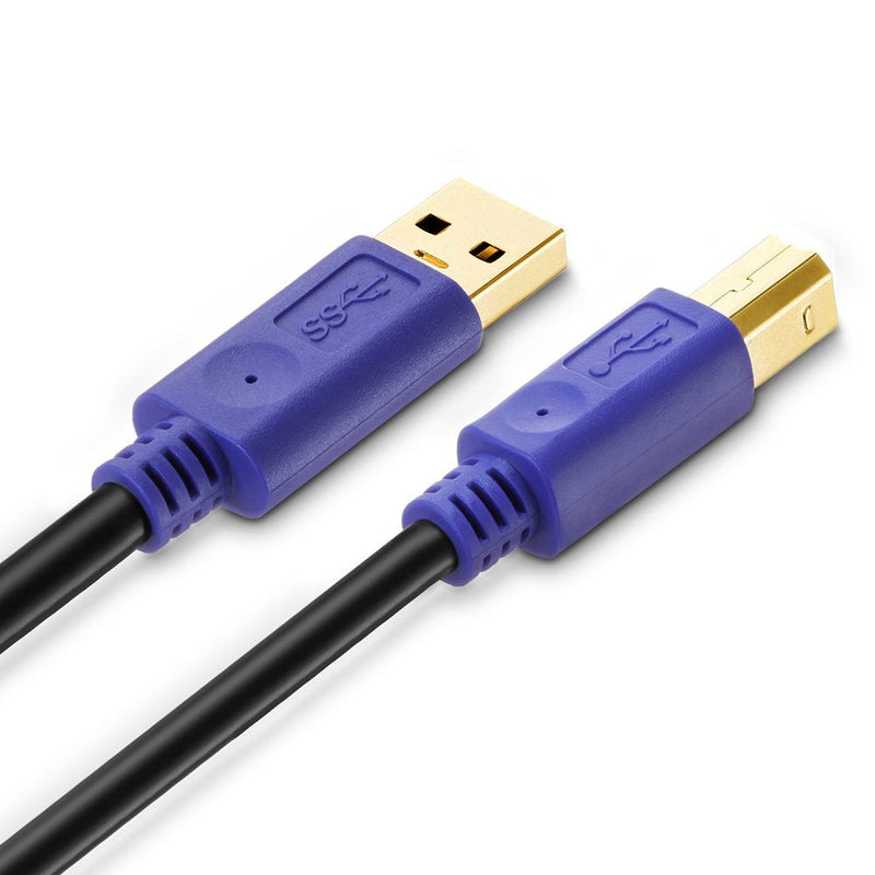  [AUSTRALIA] - Printer Cable 1Ft, Tanbin 2Pack 1ft USB 2.0 High Speed Gold-Plated Connectors Printer Scanner Cable Cord A Male to B Male purple 1Ft