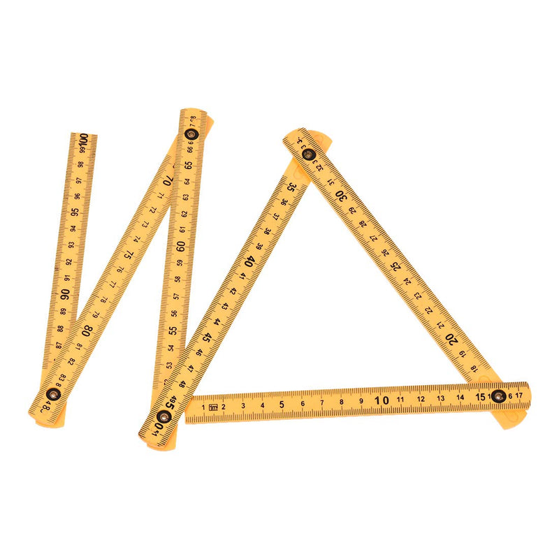  [AUSTRALIA] - uxcell Folding Ruler 100cm 6 Fold Metric Measuring Tool ABS for Woodworking Engineer Yellow