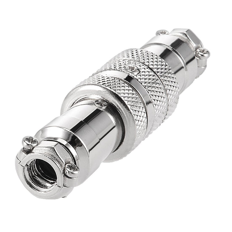  [AUSTRALIA] - uxcell Aviation Connector, 16mm 4Terminals 5A 125V GX16-4 Waterproof Female/Male Wire Panel Power Chassis Metal Fittings Connector Aviation Silver Tone