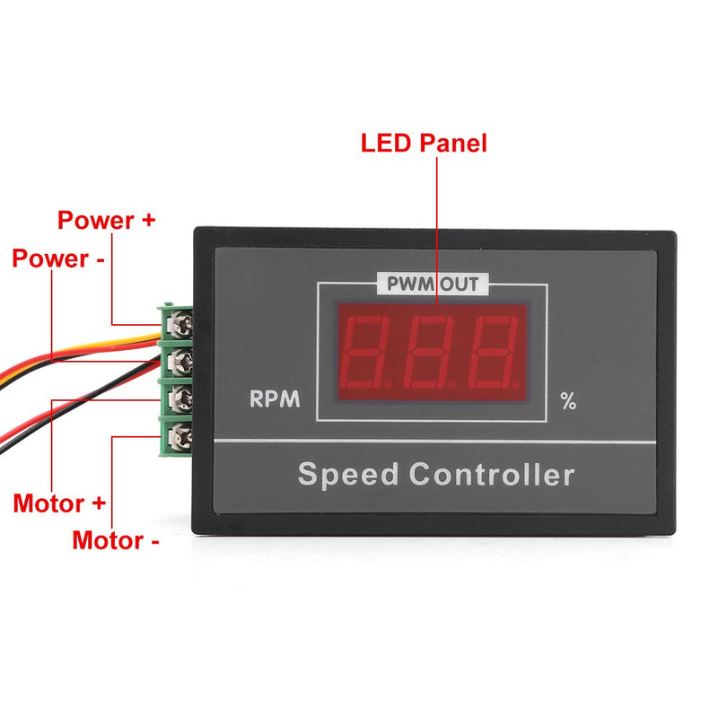  [AUSTRALIA] - Motor Speed Controller with Start Stop Switch DC 6-60V 12V 24V 36V 48V 30A PWM DC Stepless Controller (PWM) Speed Adjustable