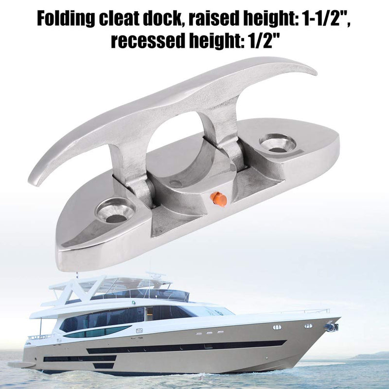  [AUSTRALIA] - Acouto Boat Cleat 4.5inch Marine Boat Flip Up Folding Cleat Dock Cleat Hideaway Boat Cleat 316 Stainless Steel