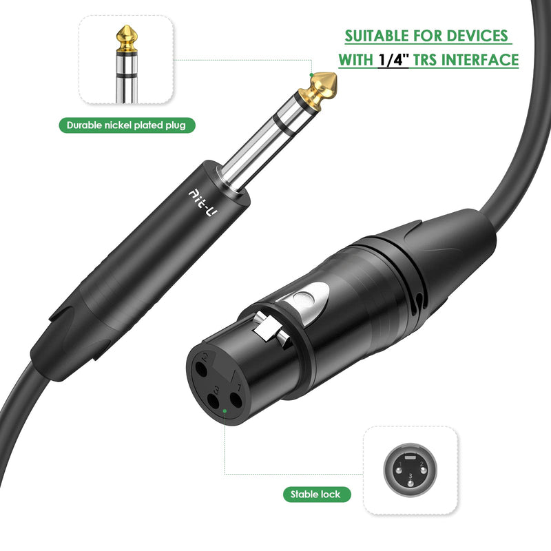  [AUSTRALIA] - XLR Female to 1/4 Cable - Ait-u 10FT XLR 3Pin Female to 6.35mm TRS Male Balanced Wire Mic Cord - 10Feet Mic Cable
