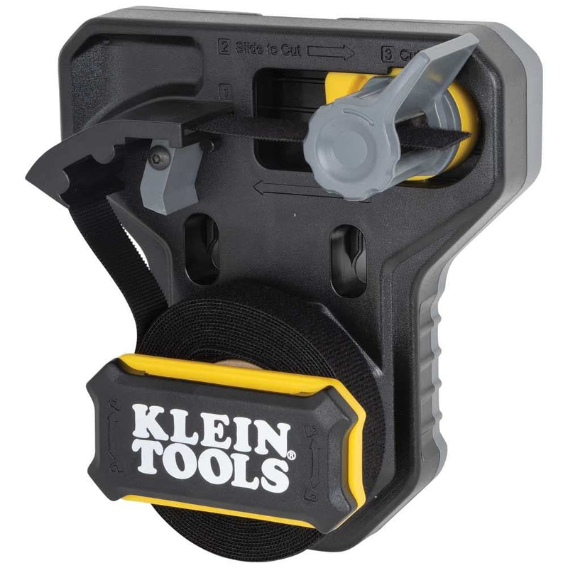  [AUSTRALIA] - Klein Tools 450-900 Cable Management, Hook & Loop Dispenser with 12-Foot x 3/4-Inch Tape Roll, Cuts Custom Length Hook & Loop Strips, Black