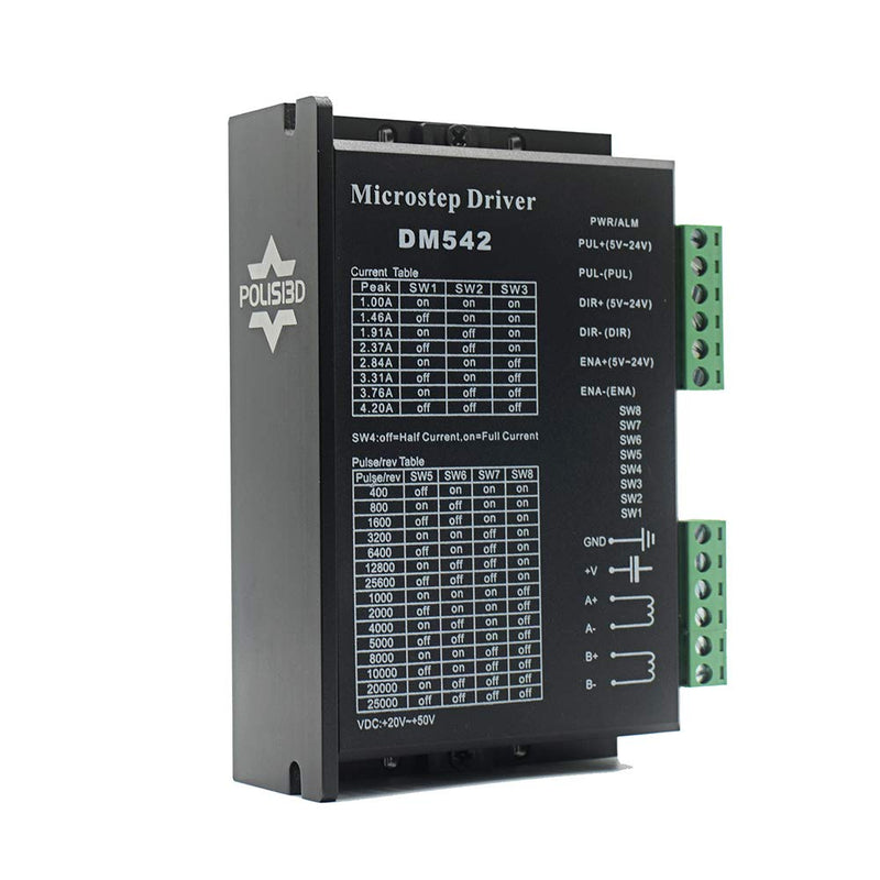  [AUSTRALIA] - CNC Digital Microstep driver DM542 Stepper Motor Controller 2-phase Digital Stepper Motor Driver 20-50V DC Max 4.2A for Nema 17, Nema 23 and Nema 34 series stepper motor, Replace M542 M542H