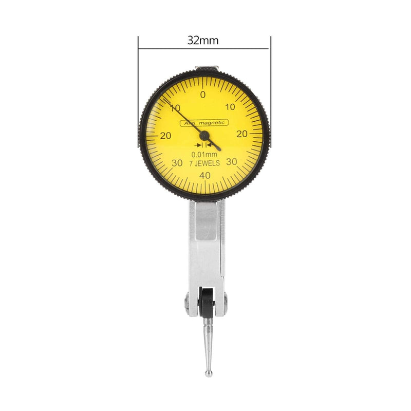  [AUSTRALIA] - Dial indicator and magnetic base, 0~0.8 mm dial indicator with magnetic holder with central clamping dial indicator probe precision 0-0.8 mm, adjustable flexible magnetic, shockproof