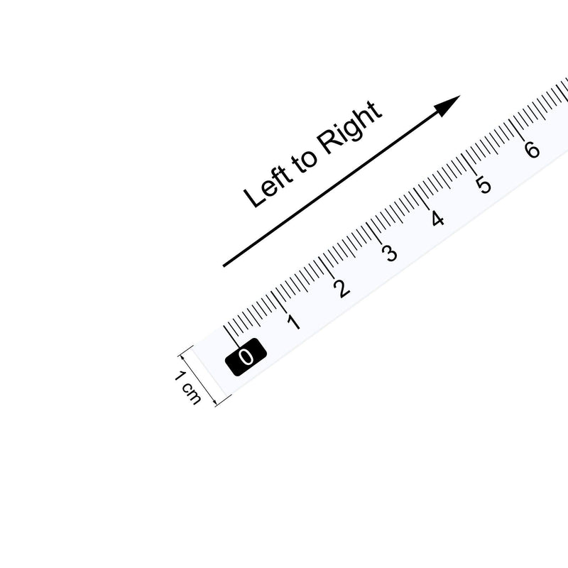  [AUSTRALIA] - uxcell 10 Pcs Adhesive Backed Tape Measure 10cm Left to Right Read Measuring Tapes Stick on Workbench Ruler (White) White