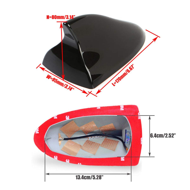  [AUSTRALIA] - Shark Fin Antenna, Car Radio FM/AM Aerials, Auto Parts, Vehicle Electronics Accessories, for Toyota Rav4, Highlander, Fortuner, Sienna, Venza and Auris (Advanced Style, Black) Advanced Style