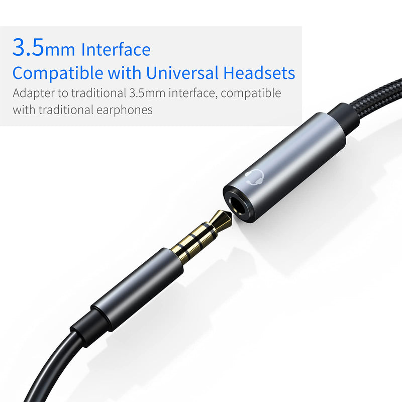  [AUSTRALIA] - USB c to 3.5mm Headphone and Charger Adapter,2-in-1 USB C PD 3.0 Charging Port to Aux Audio Jack and Fast Charging Dongle Cable Cord Compatible with Samsung S21 S20 S20+ Ultra, Google Pixel 4 3 XL… 2Ports-gray