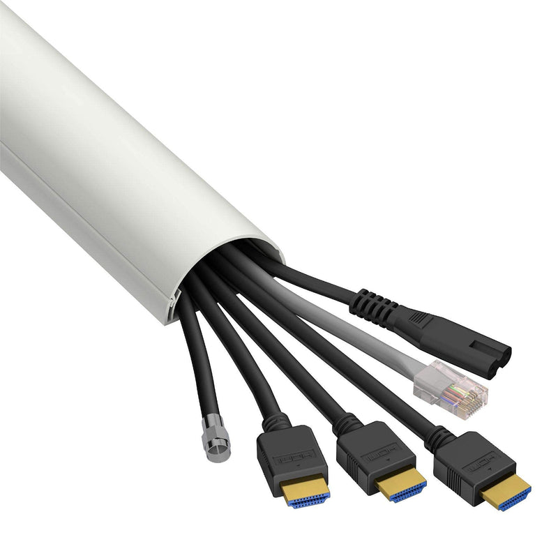  [AUSTRALIA] - D-Line 2X Large Cable Raceway 39" Lengths & Accessory Pack - 2X 2 (W) x 1" (H) x 39" Lengths (6.56ft Total) with 5 Accessories - White