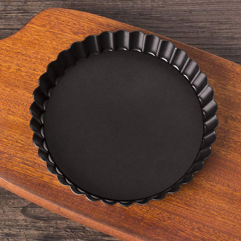  [AUSTRALIA] - Non-sticks 6 Inches Quiche Tart Pan, Removable Loose Bottom Tart Pie, Round Fluted Tart Tins Baking Pan Mould Tray for Creating Creamy Cheese Cakes, Chocolate Tarts, Fruit Tart Pies