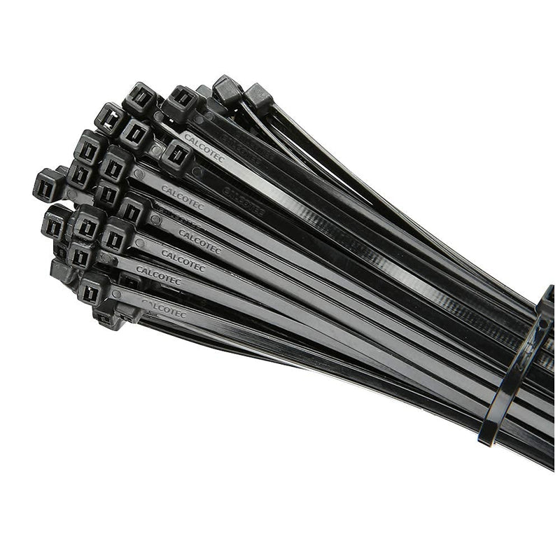  [AUSTRALIA] - 500x Black Zip Ties | Self-Locking Cable Ties | 4" / 6" / 8" / 10" /12" x 0.19" extra strength 6.6 Nylon Zip Ties | 100pcs each size 500x