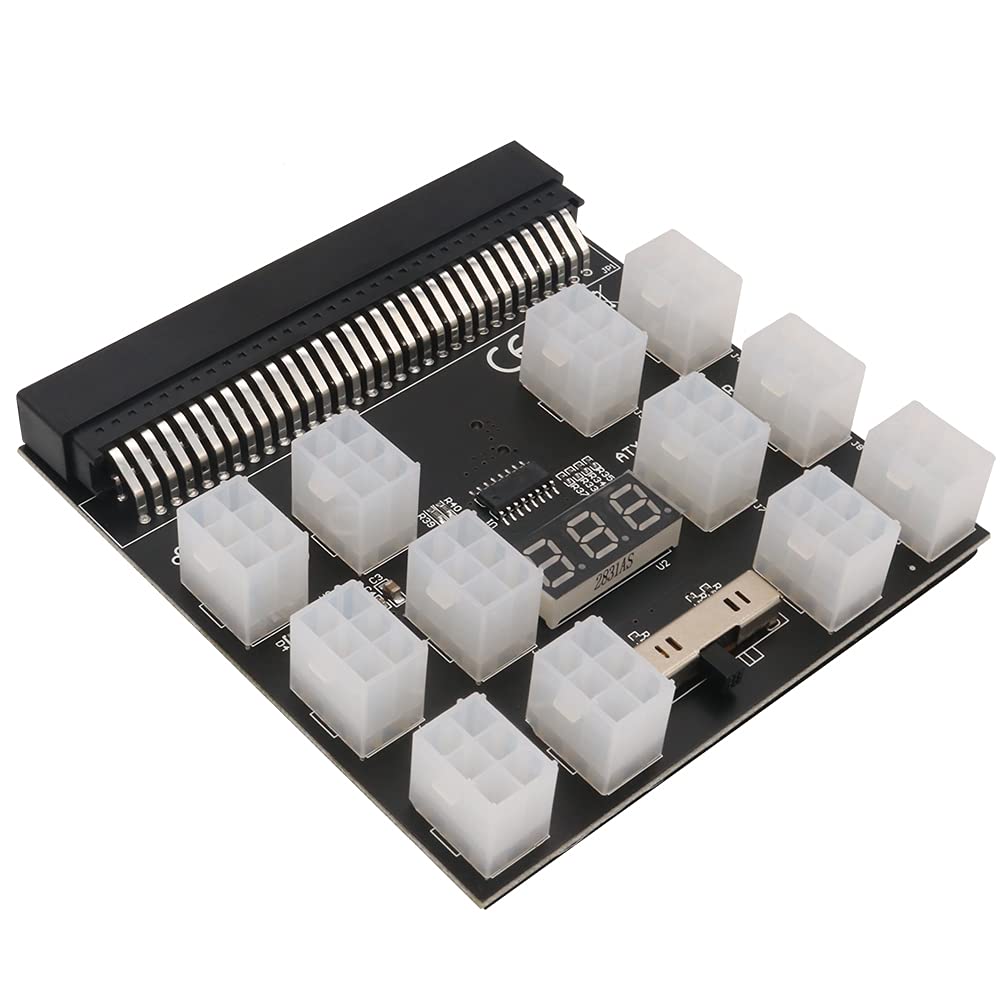  [AUSTRALIA] - Timack Power Supply Breakout Board Adapter with 12 PCS ATX 6Pin Power Connector for ETH BTC Ming,Upgrade Version