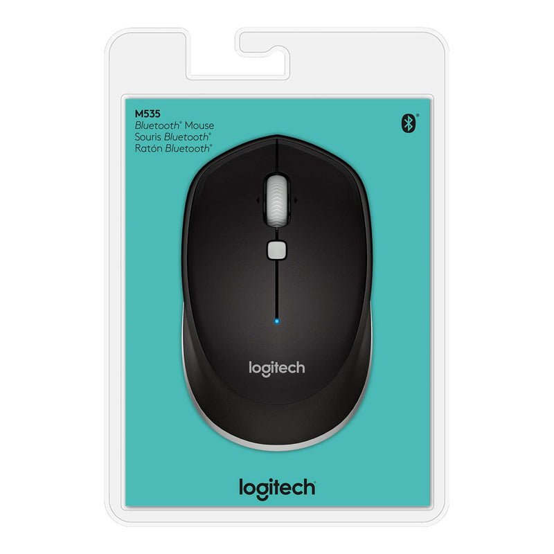  [AUSTRALIA] - Logitech M535 Bluetooth Mouse Compact Wireless Mouse with 10 Month Battery Life Works with Any Bluetooth Enabled Computer, Laptop or Tablet Running Windows, Mac OS, Chrome or Android, Gray - Black Single