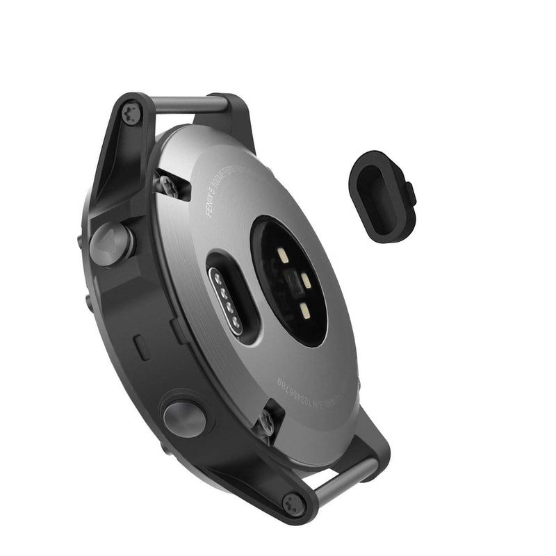  [AUSTRALIA] - KELIFANG Dust Plug Garmin Fenix 5, 5S, 5X, Plus, Silicone Anti Dust Cap Charger Port Protector Fenix 5, 5S, 5X,Plus, Vivoactive 3 Smartwatch, 12 Pack Black