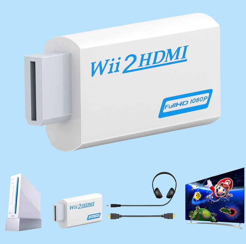  [AUSTRALIA] - RuiPuo Wii to HDMI Converter Output Video Audio Adapter, with 3.5mm Audio Video Output Supports All Wii Display Modes, Best Compatibility and Stability for Nintendo (Wii to HDMI Adapter)