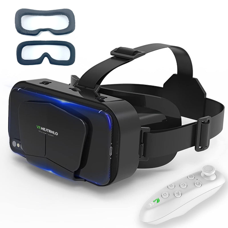  [AUSTRALIA] - VR Headset Virtual Reality VR 3D Glasses VR Set 3D Virtual Reality Goggles,Adjustable VR Glasses Support 7.2 Inches [with Controller+Two Eye Masks]