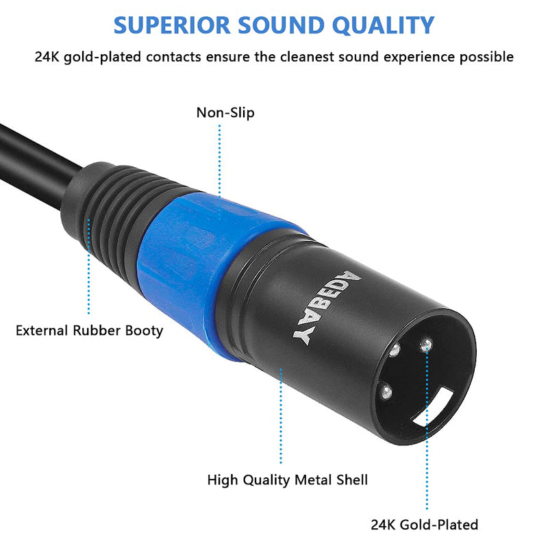  [AUSTRALIA] - YABEDA 1/4 to XLR Cable,Balanced 1/4" Female to XLR Male Stereo Audio Adapter,Quarter inch TS/TRS to XLR Male Connector Converter Interconnect Cable - 1.6 Feet