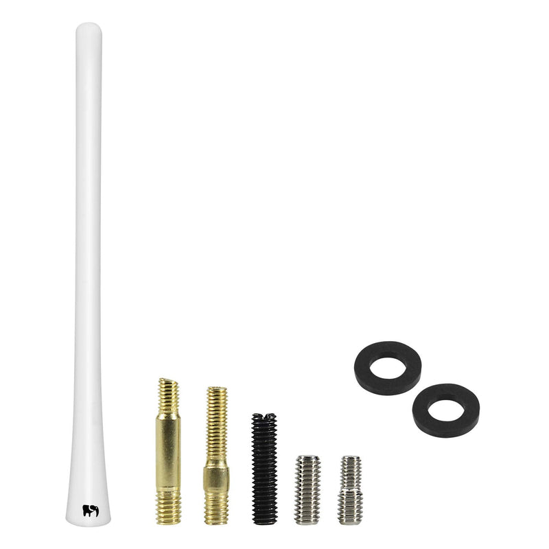  [AUSTRALIA] - ONE250 7" inch Flexible Copper Core Antenna, Compatible with Toyota Tundra (1999-2023), Toyota Tacoma (1995-2016), Toyota FJ Cruiser (2007-2015) - Designed for Optimized FM/AM Reception (White) White