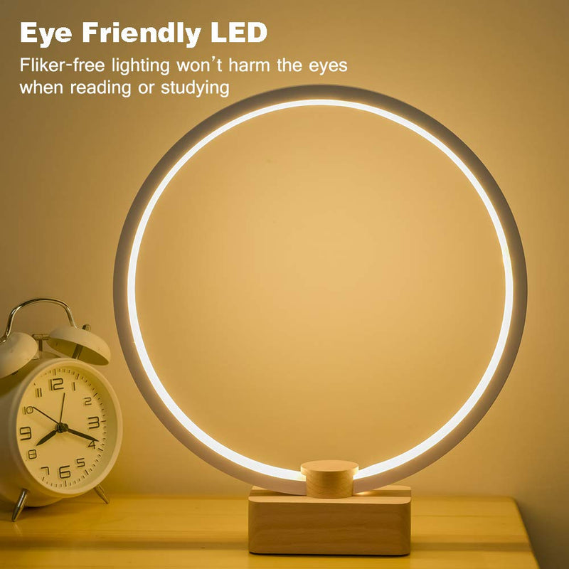 LONRISWAY LED Wood Table Lamp, Bedroom Bedside Night Light, Dimmable Led Lighting, Creative Home Decor, Unique House warmging Gift 1.3m Cable, 5W 350LM Nightstand Lamps - LeoForward Australia