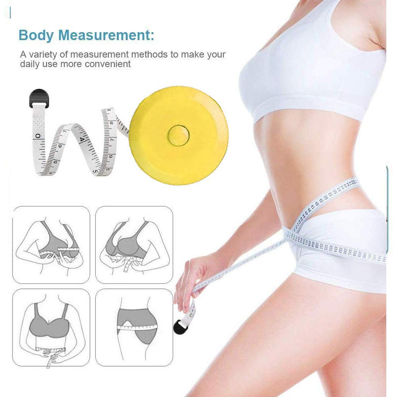  [AUSTRALIA] - Retractable 60"Double Scale Soft Tape 150CM 60inch Measure Dual Sided Flexible Ruler Measuring Weight Loss Medical Body Sewing Tailor Dressmaker Cloth Accurate Measurements Home Office Accessories