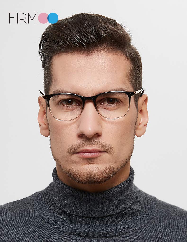  [AUSTRALIA] - Firmoo Blue Light Blocking Glasses,Anti Eye Strain Anti Headache UV Cut，Square Computer Glasses Women and Men Brown 0.0 x