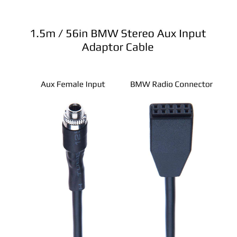  [AUSTRALIA] - BMW AUX Adaptor Cable Mounting Kit | Car Stereo Mountable Socket 3.5mm AUX Female Connector + 3.5mm Aux Male Cable 1m for BMW X3 (2004-2010)/ BMW Mini Cooper (2002-2006) / Mini Cooper S (2005)