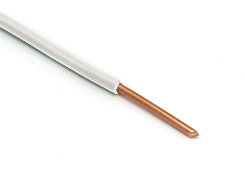  [AUSTRALIA] - 50 Feet (15 Meter) - Insulated Solid Copper THHN/THWN Wire - 14 AWG, Wire is Made in The USA, Residential, Commerical, Industrial, Grounding, Electrical Rated for 600 Volts - in White 50 Feet (15 Meter)