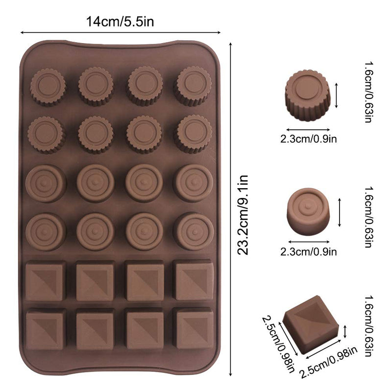  [AUSTRALIA] - 4 Pcs Silicone Chocolate Molds, Non-Stick Break-Apart Protein and Energy Bar, Ice Cube Tray Candy Mold Kitchen Baking Mould