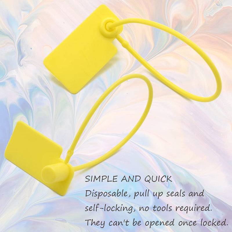  [AUSTRALIA] - 100Pcs 6.5 Inch Plastic Security Tamper Seals, Tamper Self-Locking Security Disposable Seals Pull Tight Padlock Safety Tag for Fire Extinguisher (Yellow) Yellow