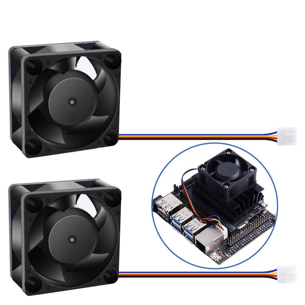  [AUSTRALIA] - GeeekPi 2-Pack Fan for NVIDIA Jetson Nano, DC 5V 4020 Cooling Fan 40mm×40mm×20mm with Dual Ball Bearing PWM Speed Adjustment Strong Cooling Air Fan with 4PIN Reverse-Proof Connector