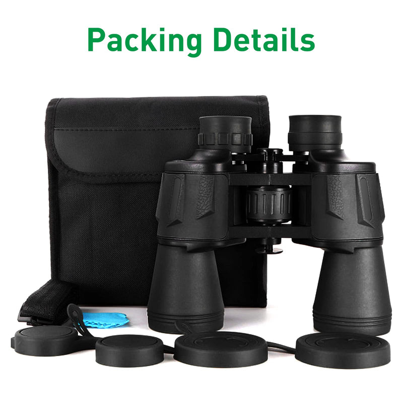  [AUSTRALIA] - 20x50 Binoculars for Adults TOPLDSM Compact HD High Powered Binoculars with Low Night Vision 28mm Large Field Binoculars for Hunting Bird Wildlife Watching Travel Sports 20x50