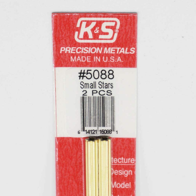 K&S Precision Metals 5088 Small Brass Star Shape, 12" Long, 2 Pieces per Pack, Made in The USA - LeoForward Australia