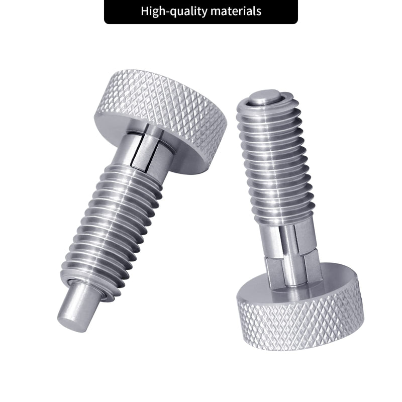  [AUSTRALIA] - 2 Pack Stainless Steel Lock Out M6 Type Hand Retractable Spring Plunger with Knurled Handle, 1/4"-20 Thread Size,0.50"Thread Length for Rolling Toolbox