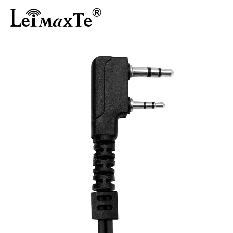  [AUSTRALIA] - LEIMAXTE Two Way Radio Headset Compatible with Baofeng, Kenwood 2 Pin Walkie Talkie Surveillance Earpiece with Mic PTT, Acoustic Tube Black Cable