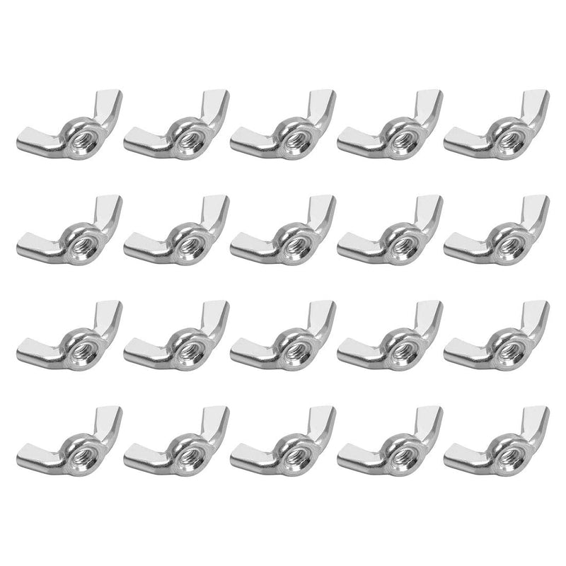  [AUSTRALIA] - uxcell M5 Wing Nuts, Carbon Steel Zinc Plated Fasteners Parts Hurrican Screws Hand Twist Tighten Ear Butterfly Nut, 20pcs