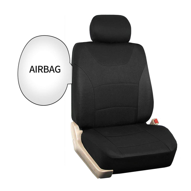  [AUSTRALIA] - Car Front Seat Covers, Black Universal Fit Seat Covers for Sedan, Truck, SUV 1 Pair of Cloth Bucket Seat Covers Style A