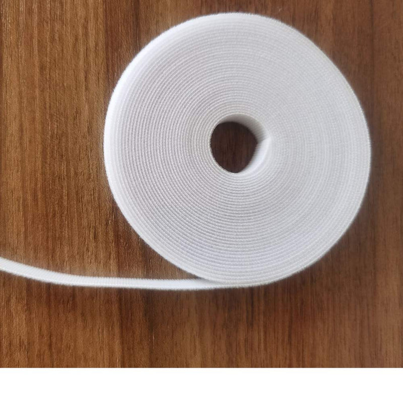  [AUSTRALIA] - 1/2 inch Hook & Loop Fastening Tape/Cable Tie for Electrical Cord 20ft Long Reuable Cable Straps (White)