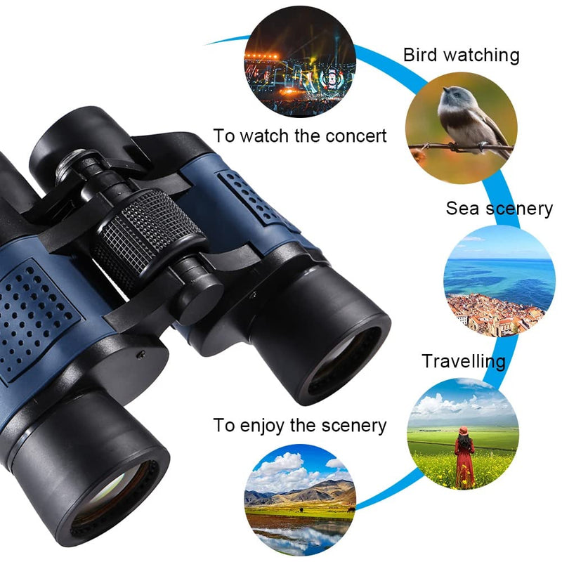  [AUSTRALIA] - 60X60 Binoculars for Adults with Low Light Night Vision, Professional Waterproof High Power Optical Telescope for Stargazing Bird Watching Concerts Football Sightseeing Hunting