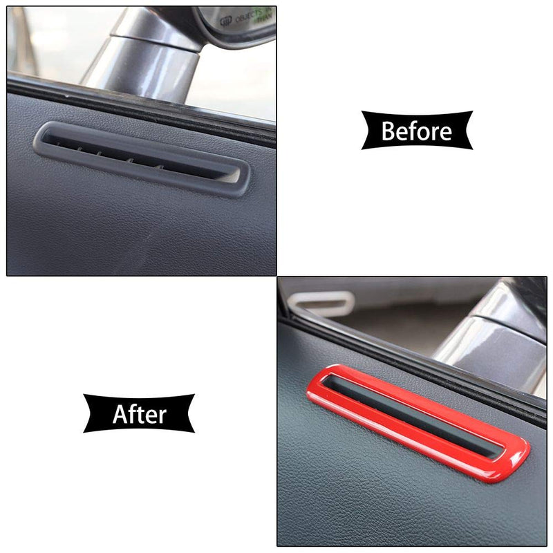  [AUSTRALIA] - Voodonala for Challenger Door Air Condition Outlet Vent Trim Accessories for Dodge Challenger 2015 up (Red)