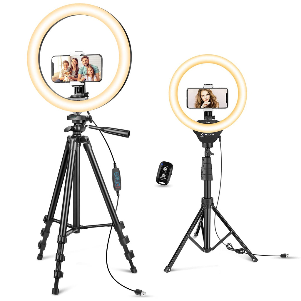  [AUSTRALIA] - Aureday 12" Ring Light with 62" Tripod Stand, 12" Ring Light with 50" Stand and Phone Holder, Led Ringlight for Selfie, Video Recording,Live Streaming