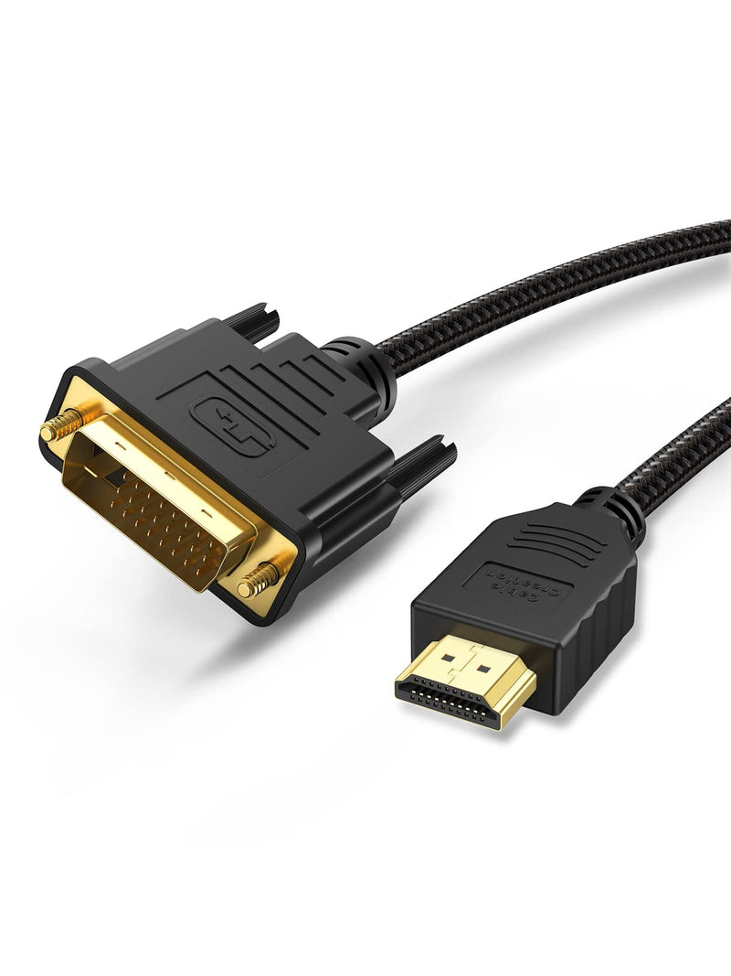  [AUSTRALIA] - CableCreation DVI to HDMI Cable 5ft, Bi-Directional Nylon Braid HDMI to DVI Cable Support 1080p, 24+1 HDMI Male to DVI Male for Monitor, HDTV, Projector